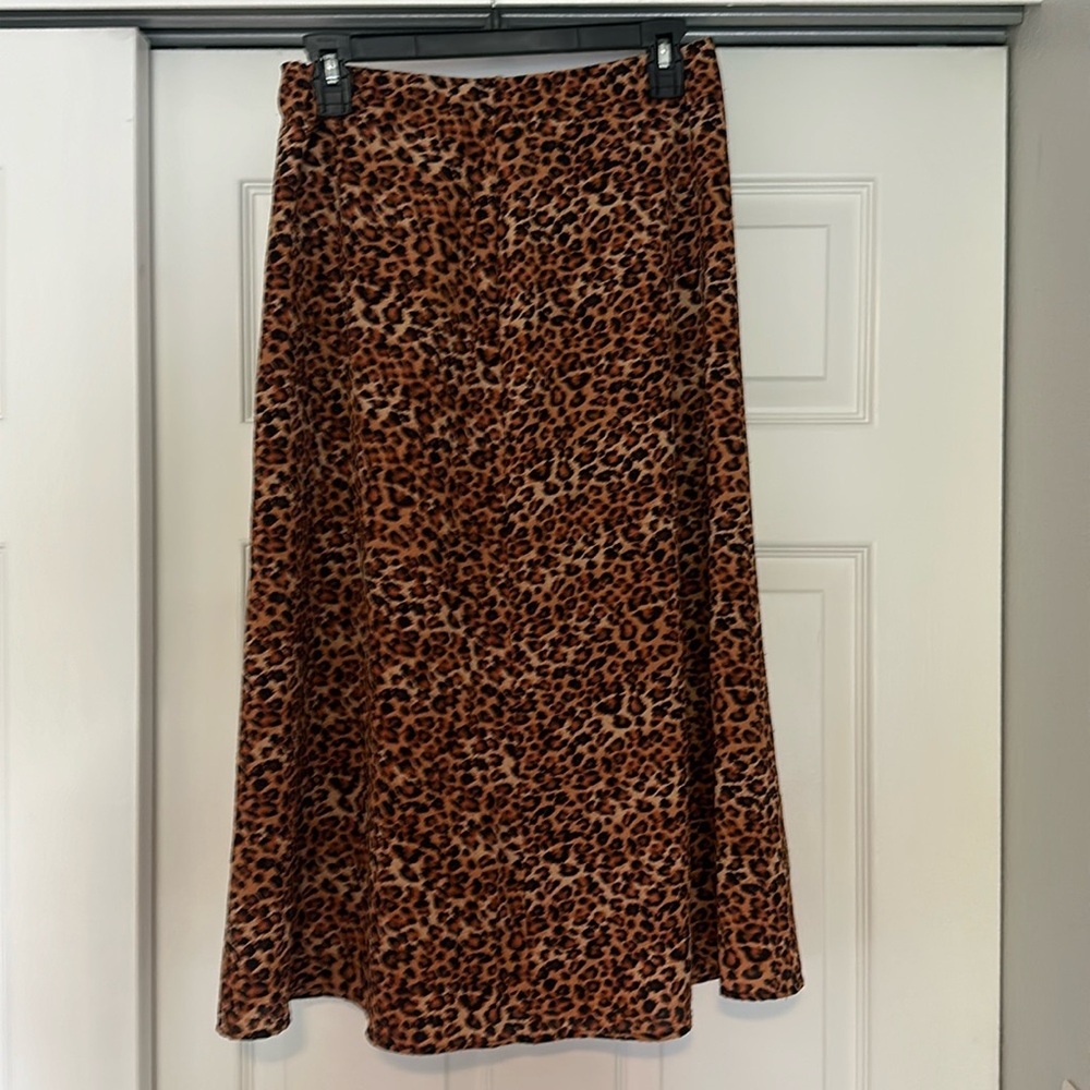 Animal print midi skirt